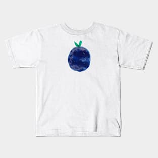 Blue round fruit watercolor design Kids T-Shirt